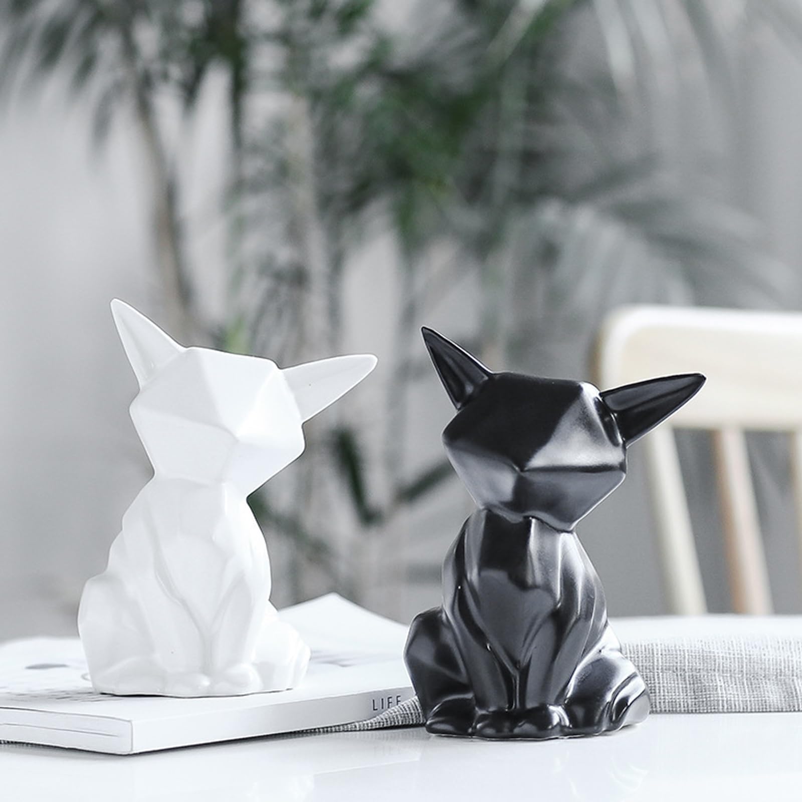 Amazon.com: Modern Geometric Fox Statue, Origami Irregular Ceramic